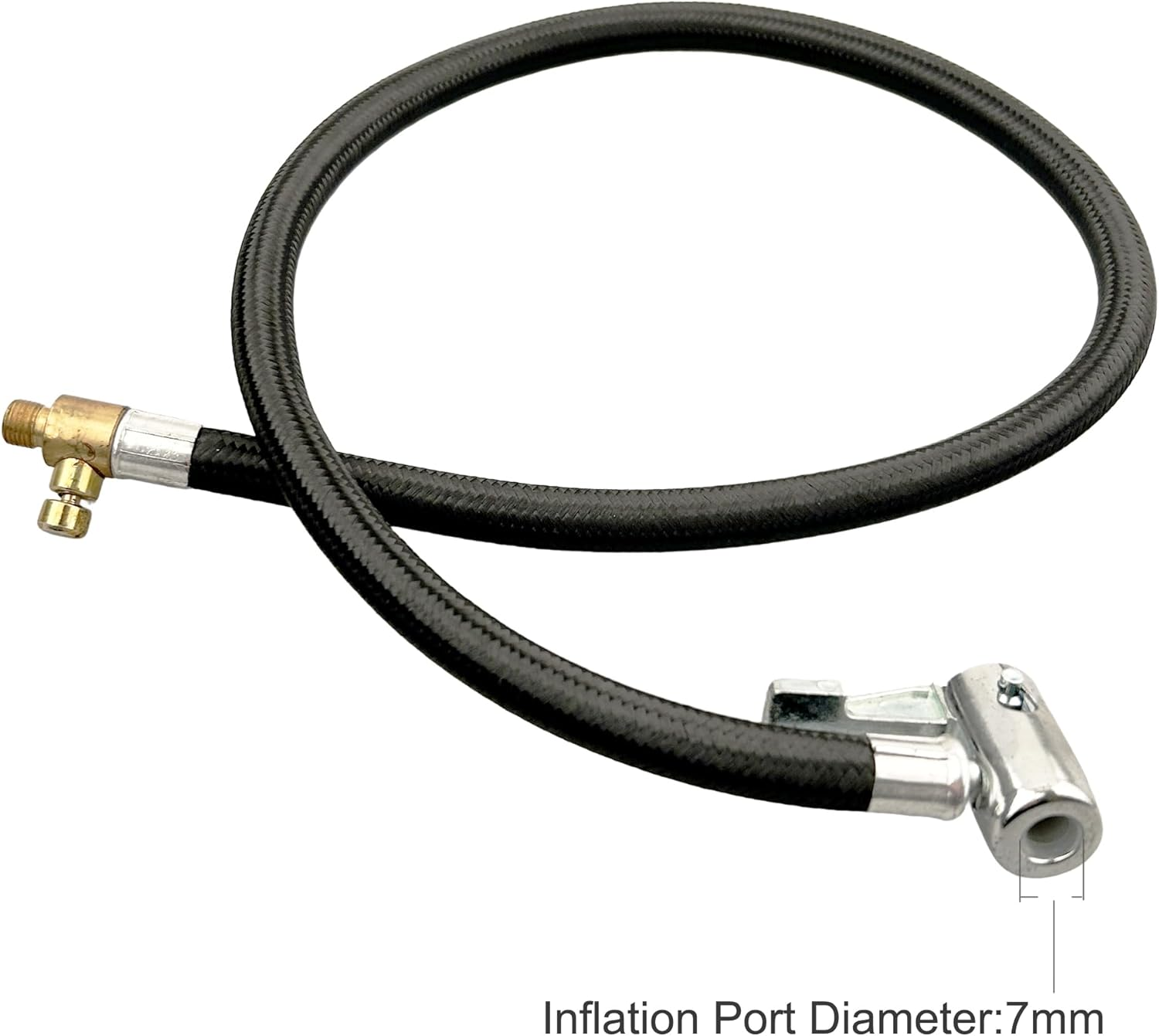 60 CM Tire Inflator Extension Tube Tire Inflator Hose Adapter,Locking Air Chuck with Air Hose, Valve Adaptor, Inflatable Nozzle and Ball Needle for Car, Motorcycle, Bicycle Maintenance