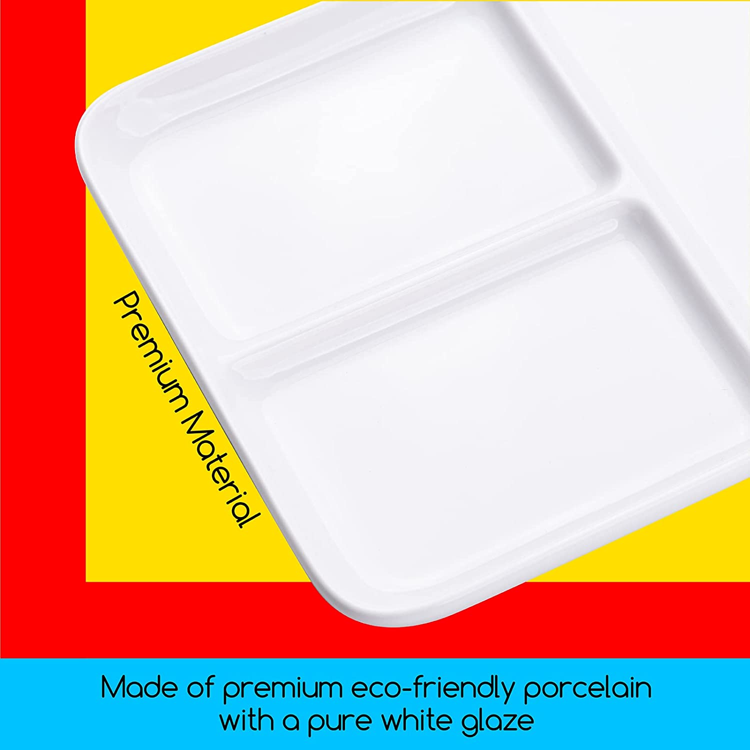 MEEDEN Ceramic Artist Paint Palette, Porcelain Watercolor Palette, 26&times;18 Cm Ceramic Mixing Tray for Watercolor Gouache Painting image number 1