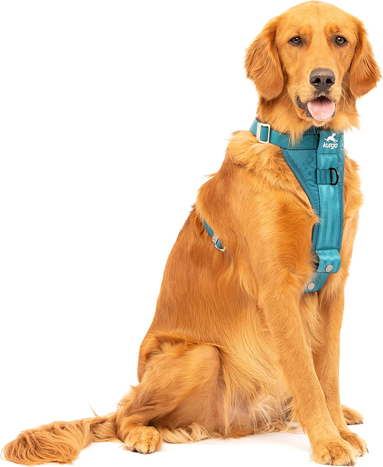 Kurgo Enhanced Strength Tru-Fit Smart Dog Harness, Ink Blue, Small - Crash Tested Car Safety Harness for Dogs, No Pull Dog Harness, Includes Pet Safety Seat Belt Tether, Steel Nesting Buckles