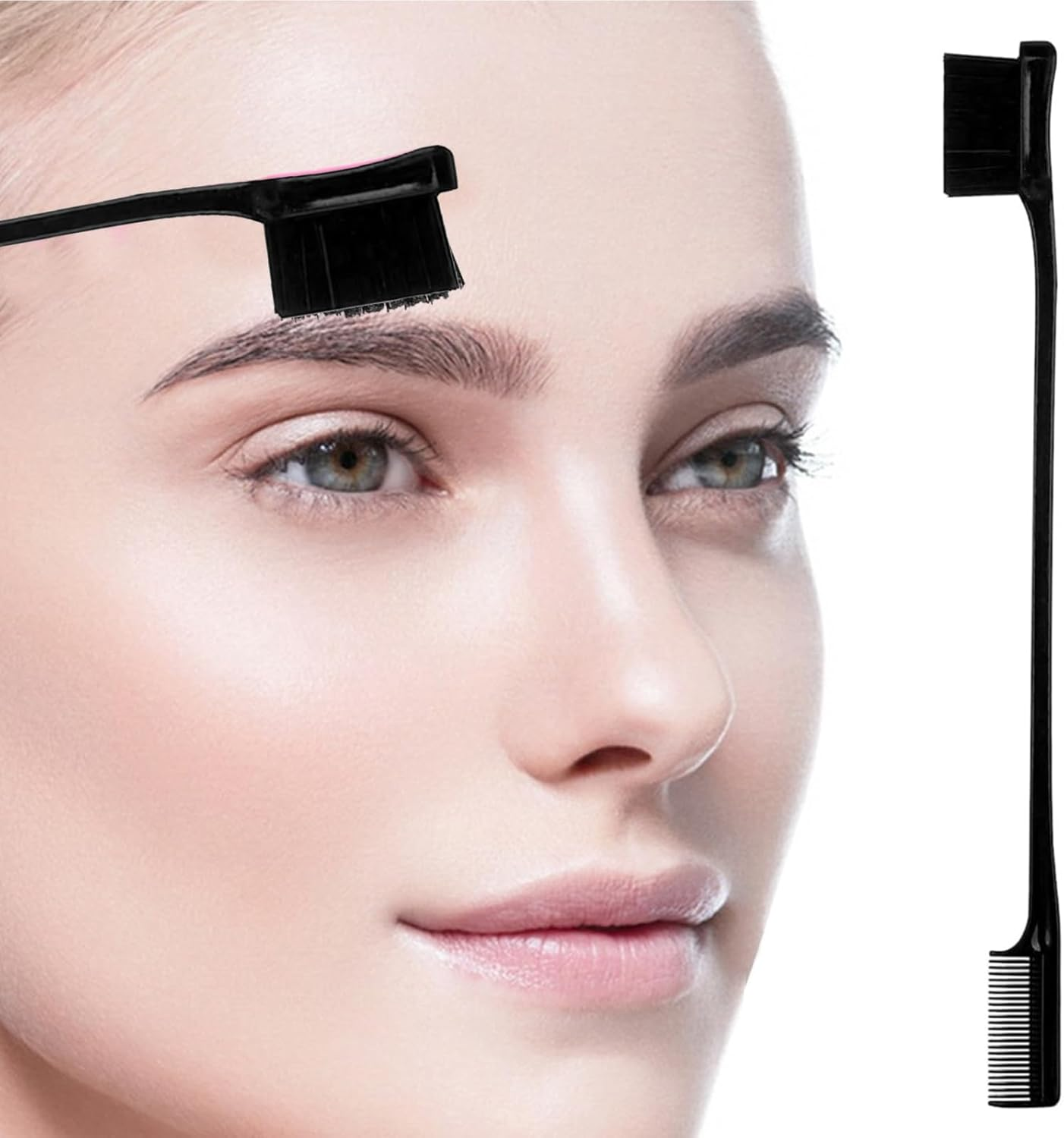 8Pcs Hair Styling Comb Set, Includes Hair Teasing Brush Rat Tail Comb Double-Sided Edge Brush Hair Clips for Women Girls Combing Styling Hair (Black)