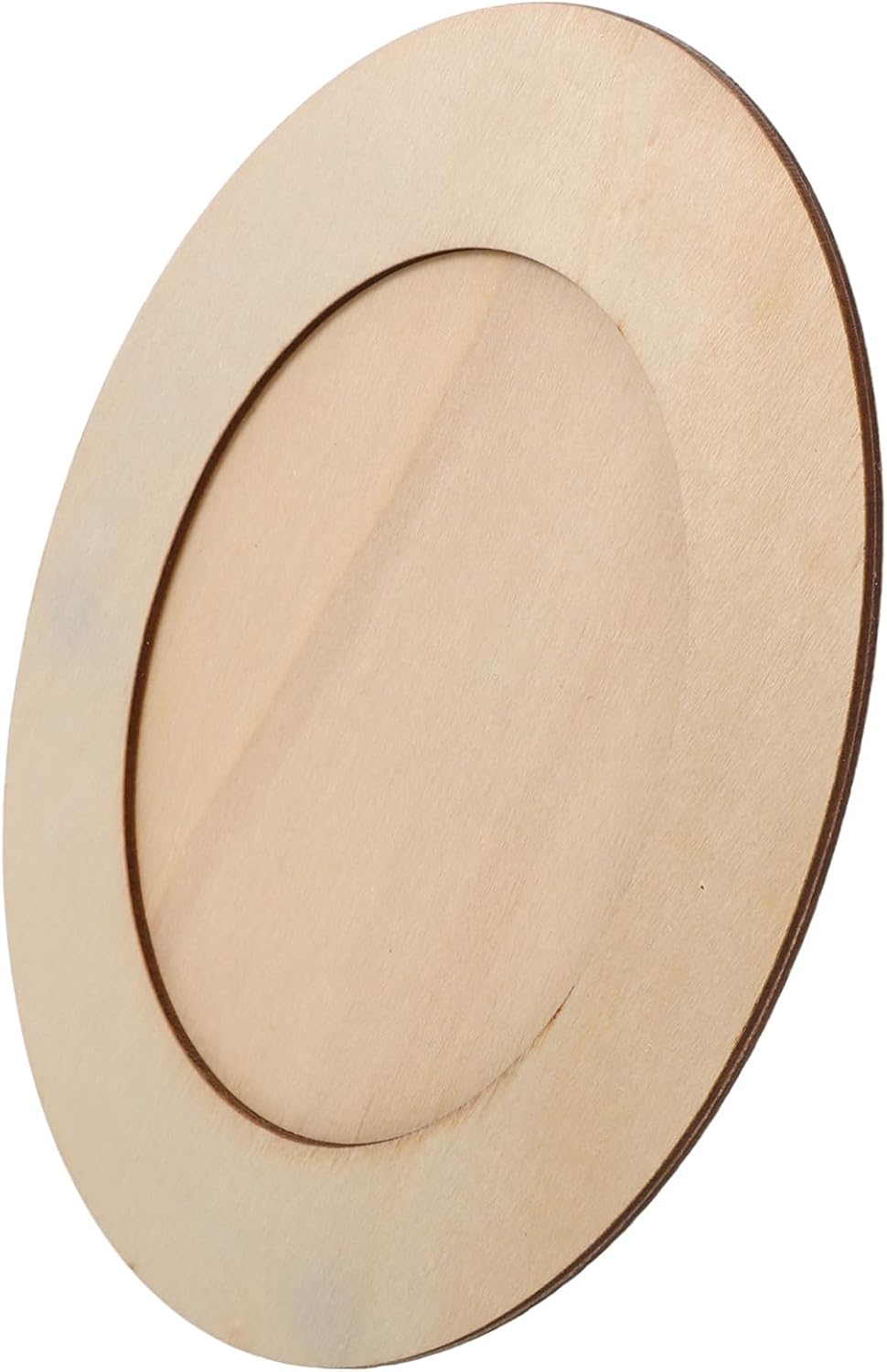 MOLUCKFU Wooden Craft Frame Oval DIY Photo Frame Unfinished for Decor Stand up Display for Art Projects Family Bonding Activities and Decorations