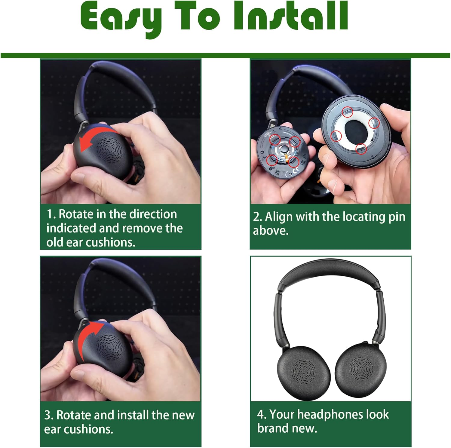 Gobelieve Professional Replacement Ear Pads Compatible with Jabra Evolve2 65 Flex Wireless Stereo Headset Soft Leather Ear Pads image number 5