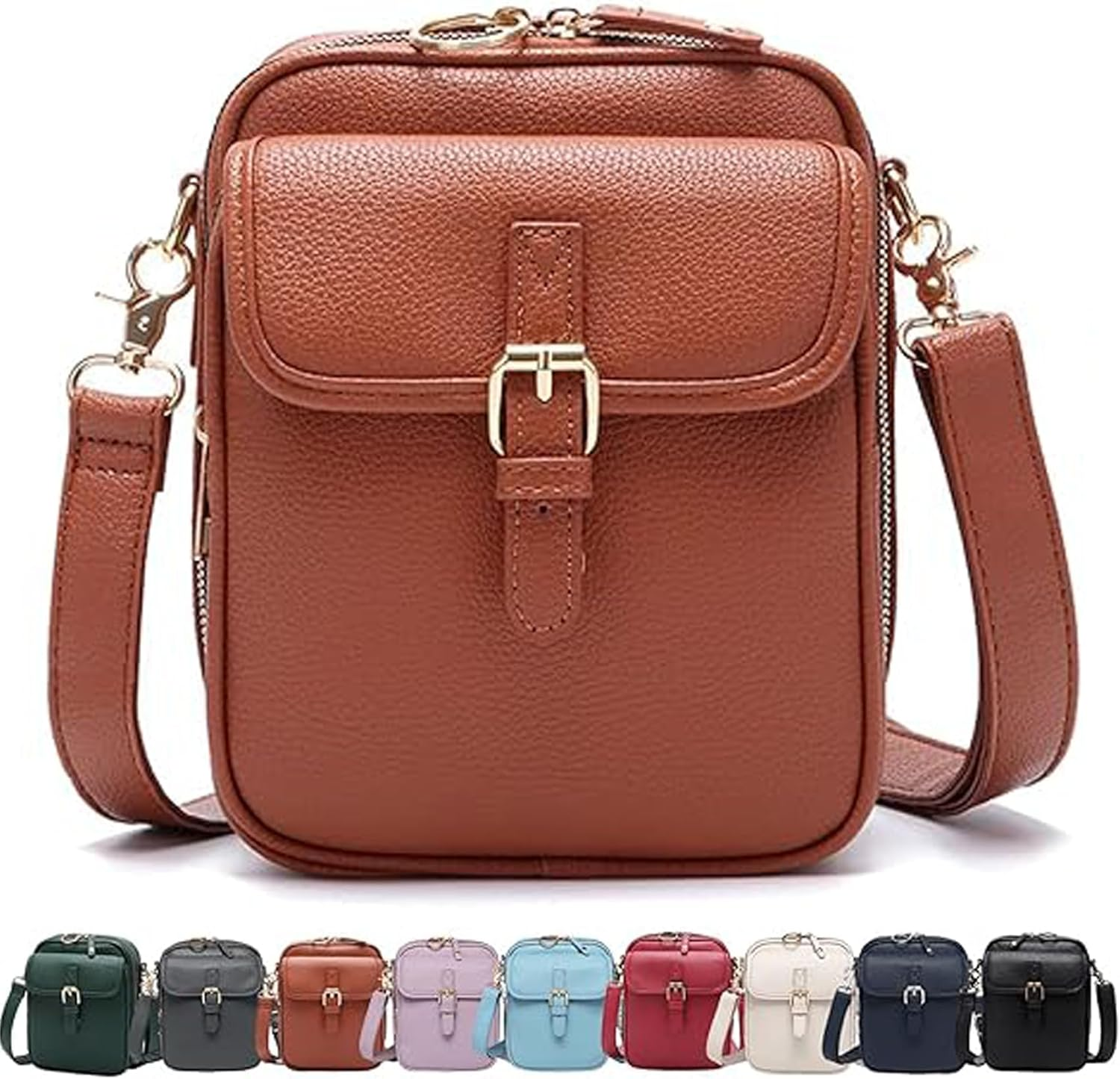 Collaboraten1 Crossbody Leather Bag, Forcipower Crossbody Bag for Women, Vintage Cross Body Shoulder Purse, Anti-Theft