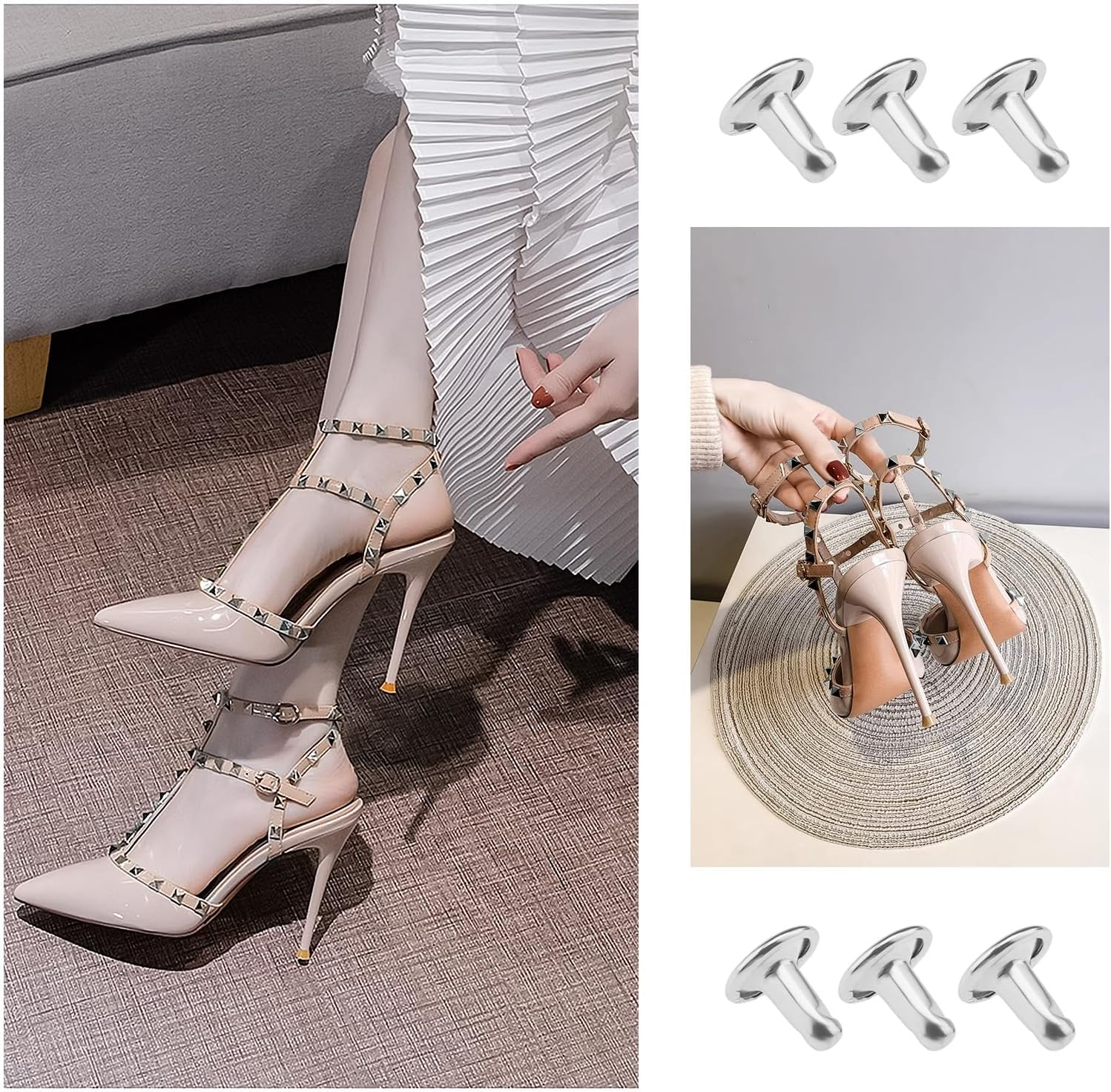 SING F LTD 200Pcs Pyramid Rivets Spike Square Studs Rivets Spike Screw Craft Punk Novelty Jewerly Accessories DIY Decoration for Leather Clothing Shoes 8X8Mm