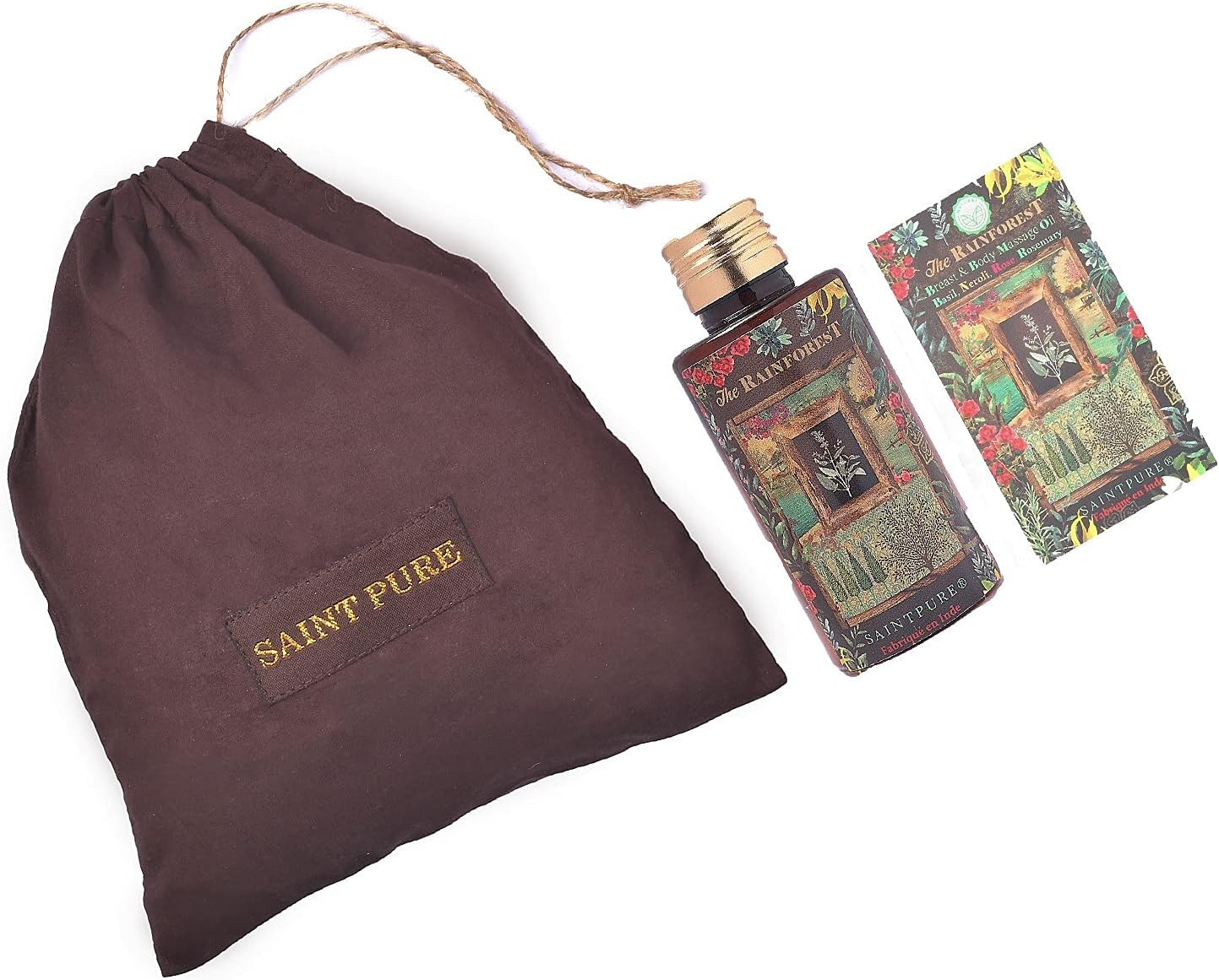 Saint Pure the Rainforest Breast & Body Massage Oil with Basil, Neroli, Rose & Rosemary (100Ml, Women) image number 5