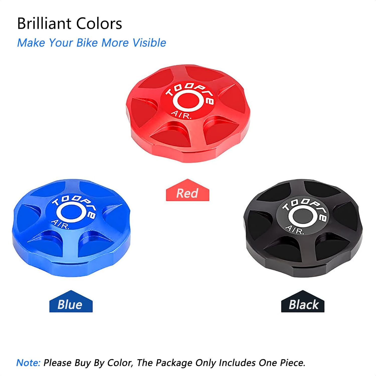 ALEOED Bicycle Front Fork Cap Suspension Cover Aluminum Alloy Air Gas Shoulder Cover Valve Protector Parts for Mountain Bike Road Bike Mtb(Blue)