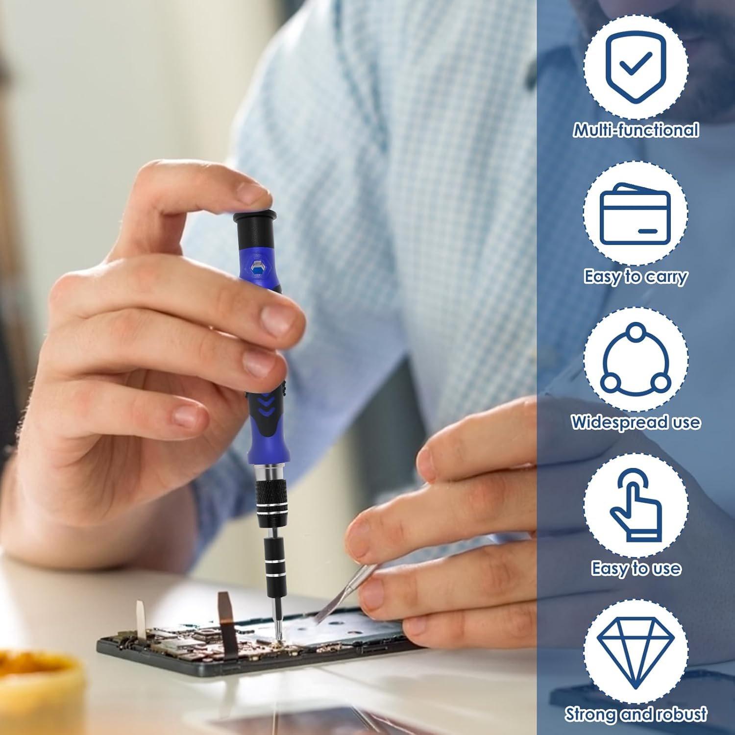 58 in 1 Precision Screwdriver Set with 54 Bits Magnetic Driver Set with Flexible Shaft & Extension Rod Professional Repair Tool Kit for Electronics PC Mobile Phone Watch(58 in 1) image number 2