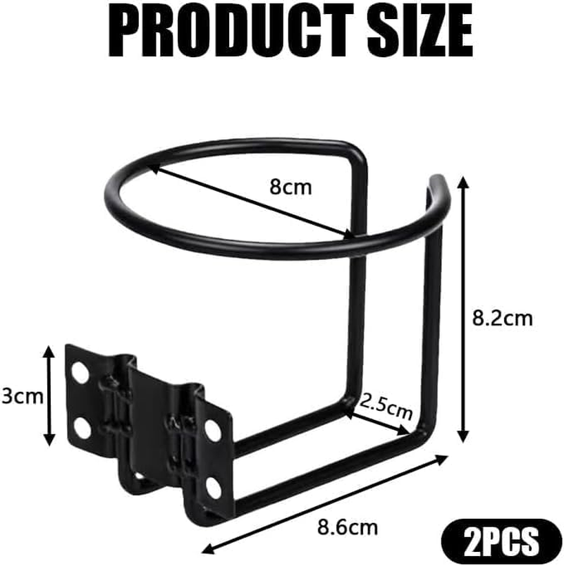 Stainless Steel Ring Shaped Boat Cup Drink Holder with Screws, 2Pcs Wall Rail Mounted Boat Ring Cup Holder, Metal Ring-Shaped Drink Holder for Boats, Silver image number 3