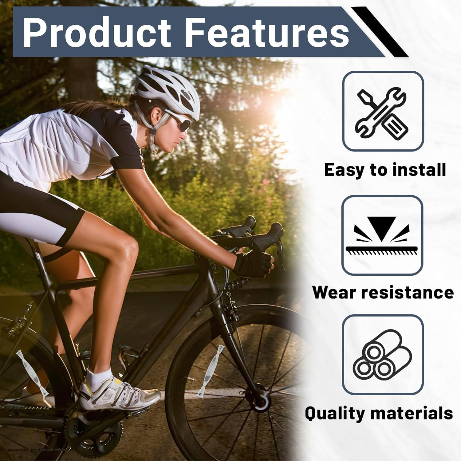 4 Pack Bike Wheel Reflectors, Bicycle Spoke Reflectors for Ebikes, Plastic Bicycle Spoke Reflector for Adult Bikes, Night Riding Bicycle Accessories image number 2