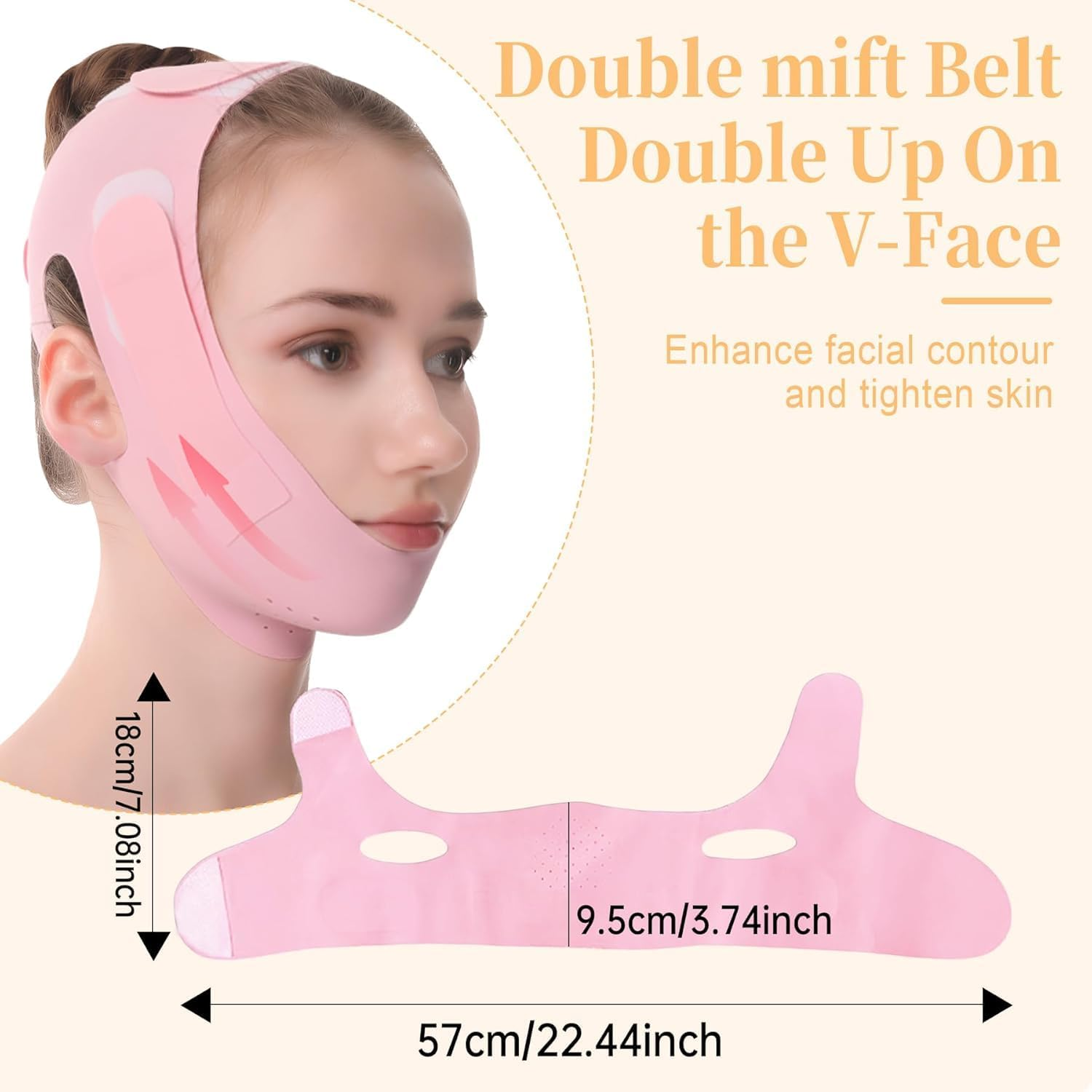 V-Line Lifting Collagen Face Mask,V Line Lifting Mask, V Shaped Face Mask, V Shaped Contouring Face Mask, Face Lifting Strap, Face Toning Belts, Jaw Exerciser, Washable and Reusable image number 2