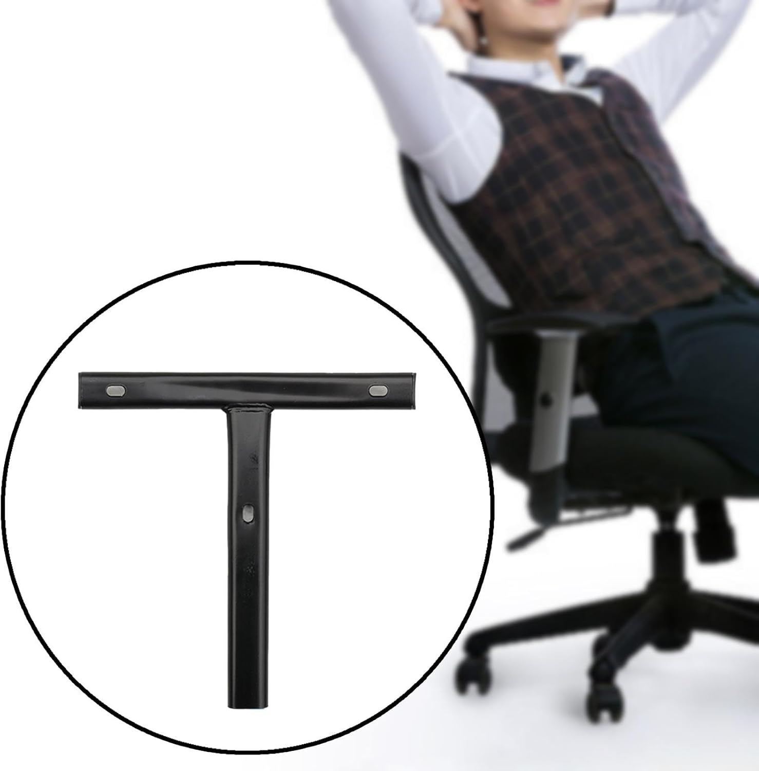 Household T Shaped Swivel Chair Back Support Rod Sturdy Stable Practical for Gaming Chairs Backrest Chair Parts image number 3