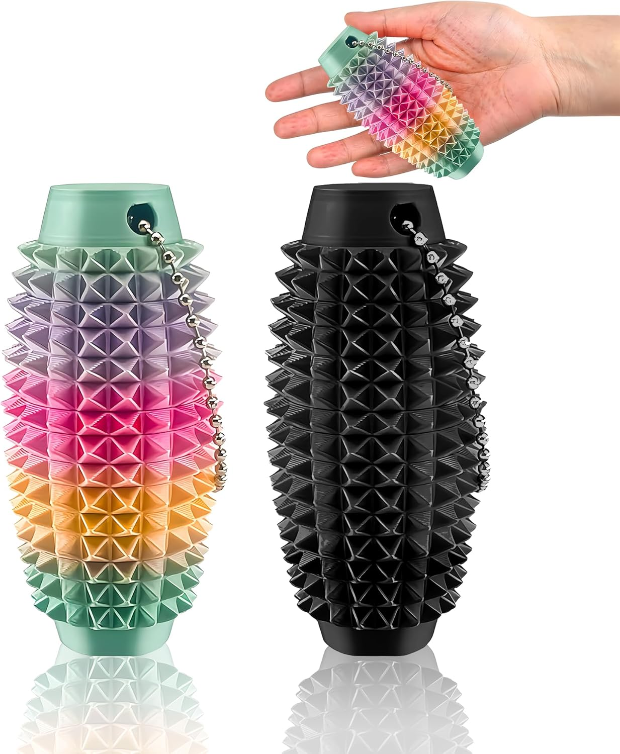2Pcs Little Ouchies Pain Stim Fidget Toys &ndash; 3D Printed Spiky Sensory Keychain for Anxiety & Stress Relief, Pocket-Sized Handheld Fidget for Adults & Teens, Novelty Gift Toy for Friends & Family