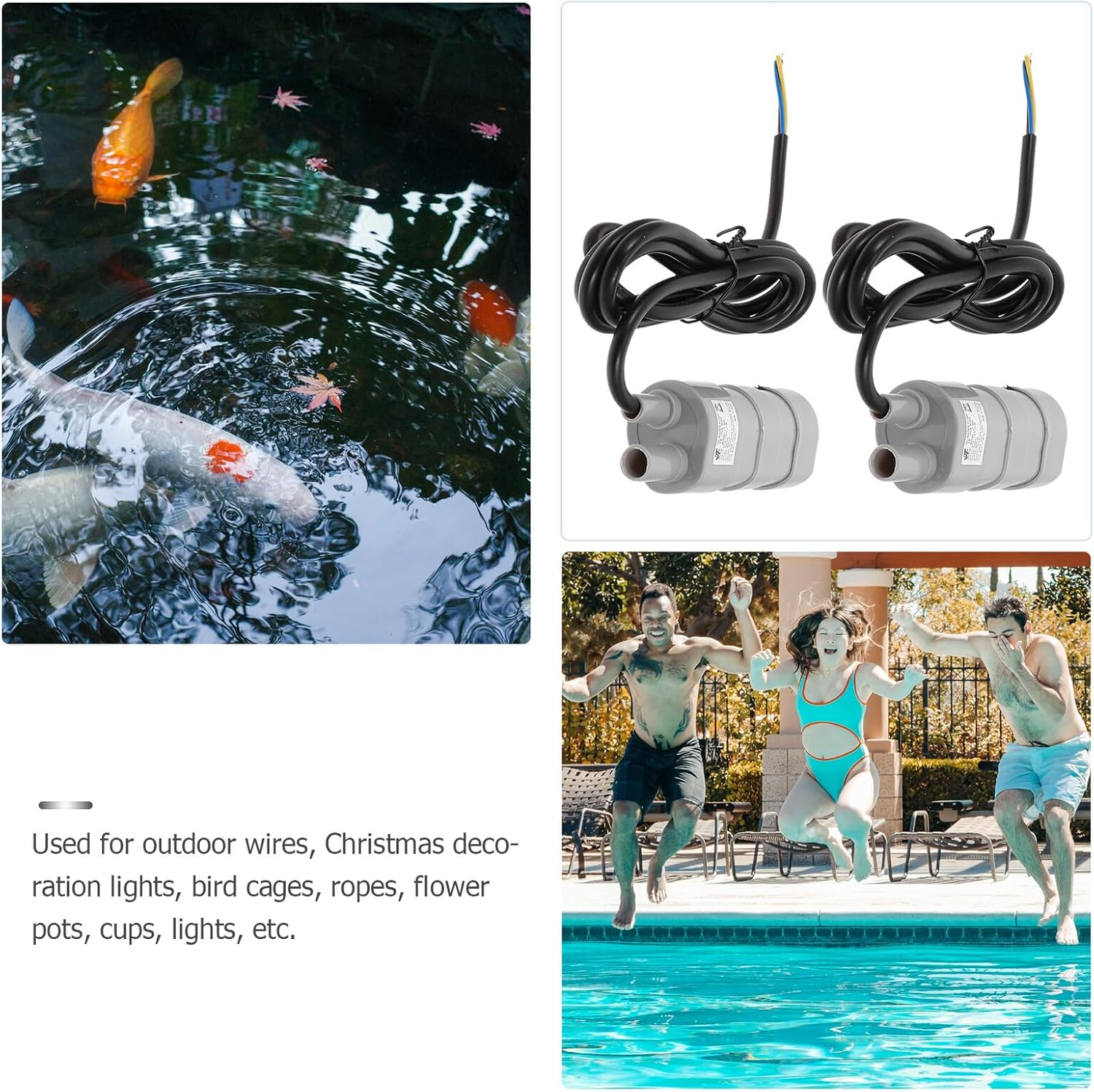 2 Pcs H Submersible Water Pump Dc Circulation Pump for Aquarium Fish Tank Swimming Pool Fountain Gardening with Lift and Ultra Quiet Operation image number 4