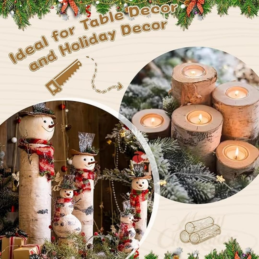 6Pack Birch Wood Logs Decorative Gas Fireplace Logs for Fireplaces D&eacute;cor Birch Poles Branches for DIY Crafts, Fire Wood for Fire Pit,Rustic Wood Decor Indoor/Outdoor(2.3"-3.2" Dia. X 16.5" Length) image number 4