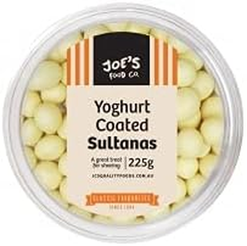 Joe'S Food Co. Yoghurt Coated Sultanas, 225G &ndash; Yogurt-Covered Sultana Snack, Resealable Bag, Ideal for Sharing & On-The-Go Snacking image number 1