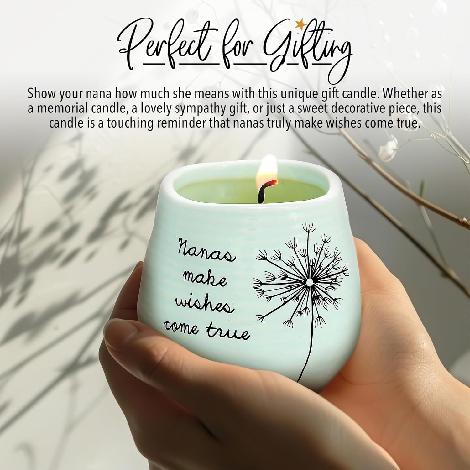 Dandelion Wishes 77148 Ceramic Candles Nanas Make Wishes Come True Ceramic Soy Candle image number 4