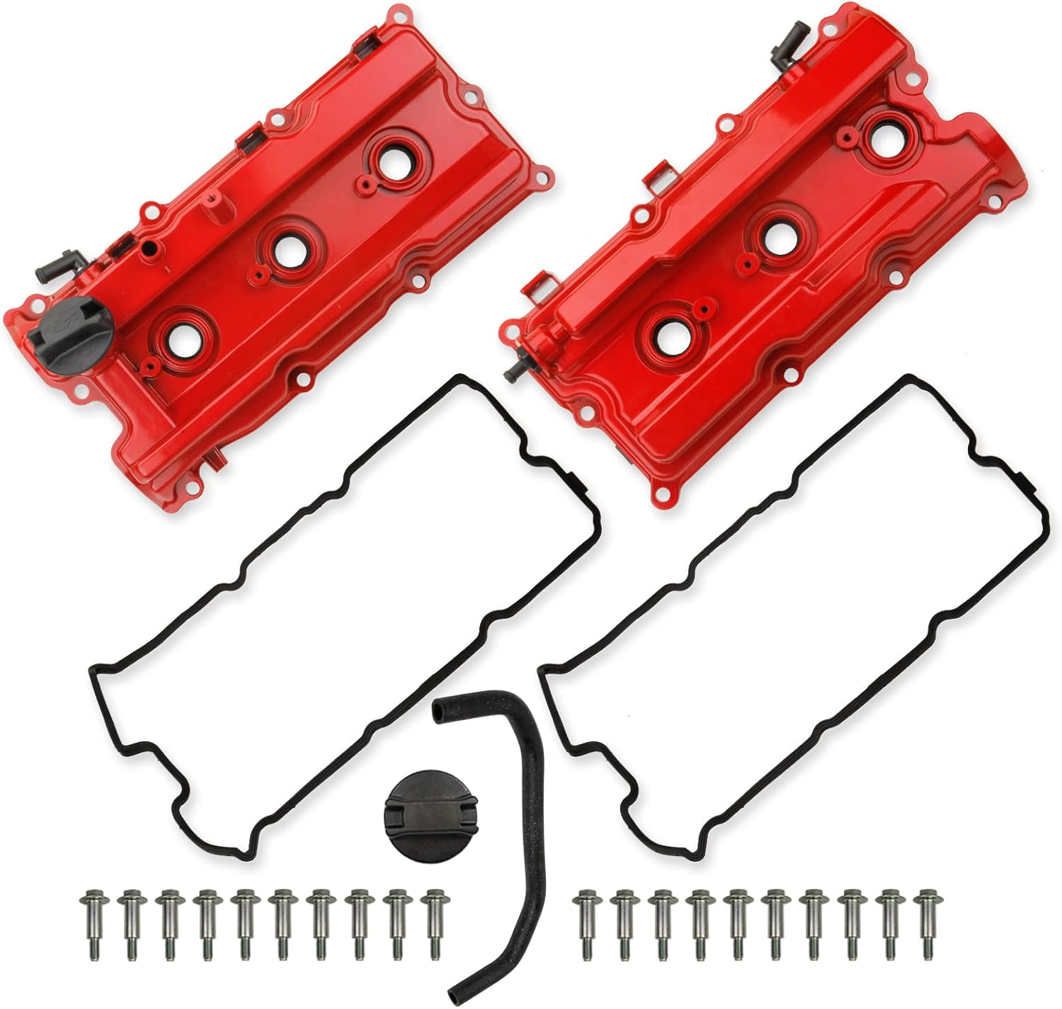 MITZONE Upgrade Aluminum Valve Cover Compatible with 2005-2019 Nissan Frontier 05-15 Xterra 05-12 Pathfinder NV1500 2500 3500 4.0L V6 Replacement # 13264-EA210, 13264-EA200 Red