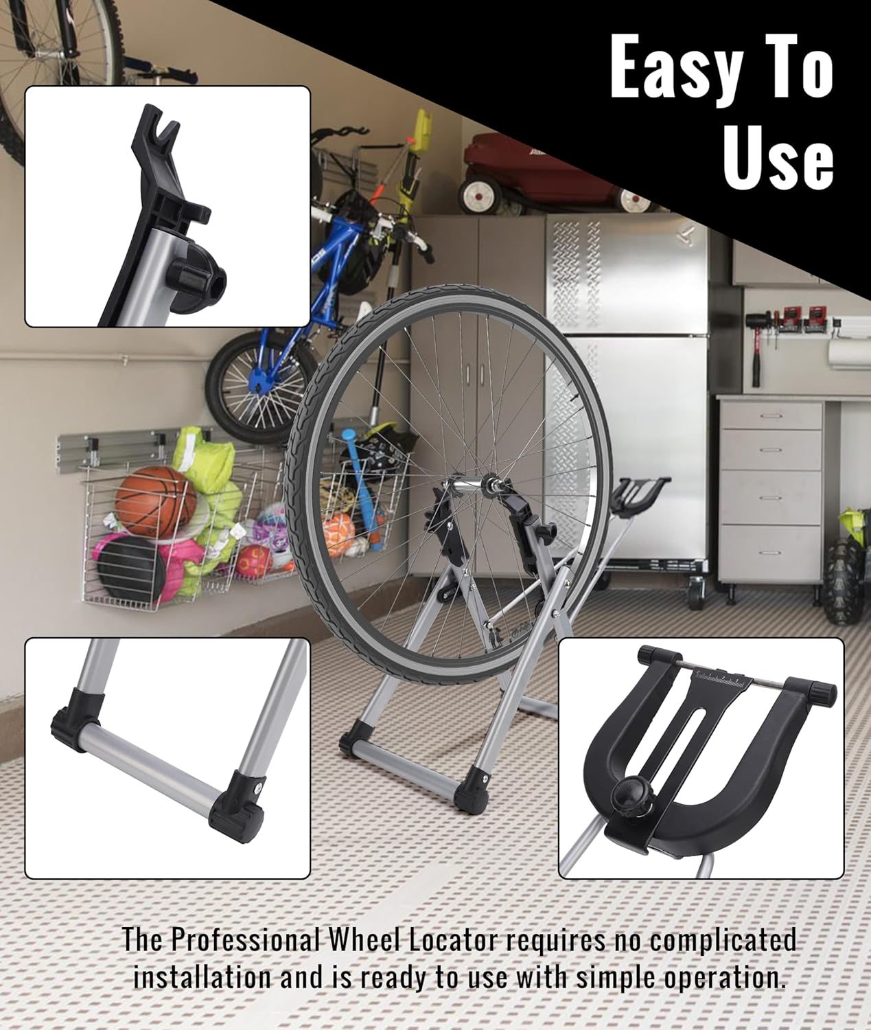 Gugxiom Wheel Pro Alignment Bracket, Aluminum Foldable Portable Wheel Balancer for 100MM Front Hub Drive, 135MM Rear Hub Drive.