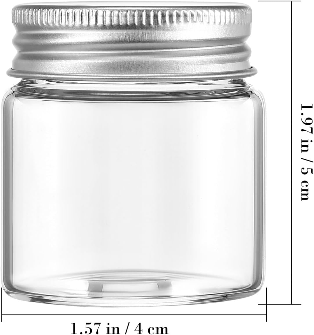 Kichvoe Glass Jars with Lids 20Pcs 50Ml Small Airtight Storage Containers Sealed Glass Jars for Spices Candy Tea Coffee Kitchen Organisation image number 5