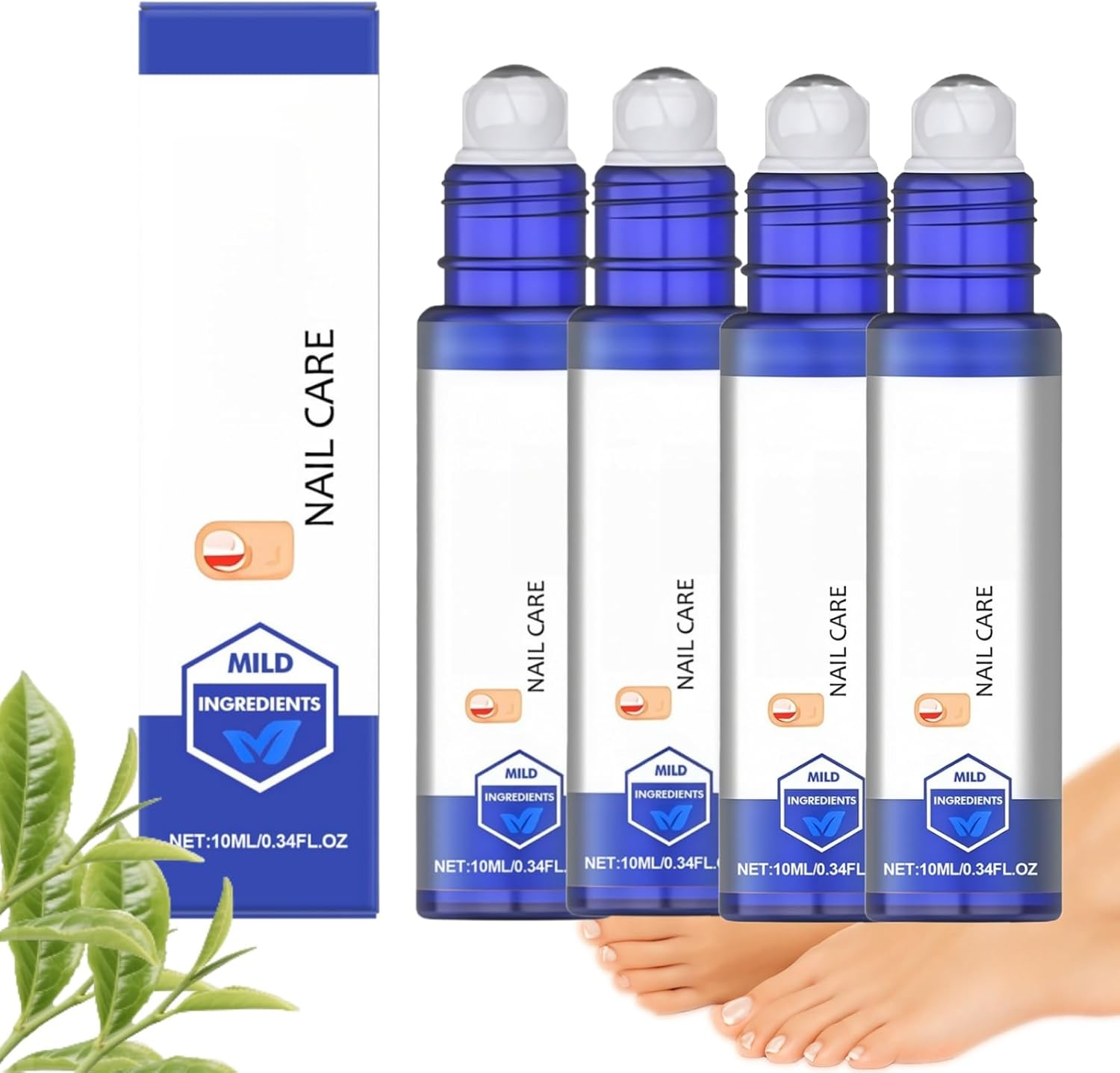 Tea Tree Nail Care Solution, Softener for Thick Toenails,Strengthener for Damaged& Weak Nails, 8-Hour Night Renewal for Toenail & Fingernail, Fast-Drying Formulation & Easy to Use (2)