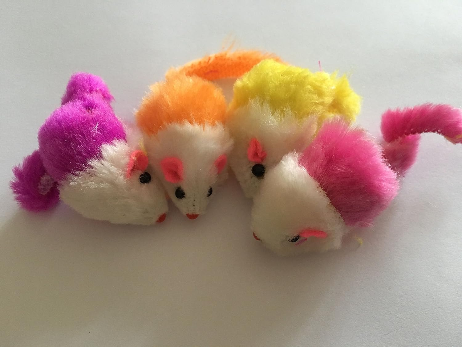 Play Fur Mice Cat Toys ? Mixed Bag of 10 Play Mice with Rattling Sounds ? 4 Color Variety Pack of Catnip Toy
