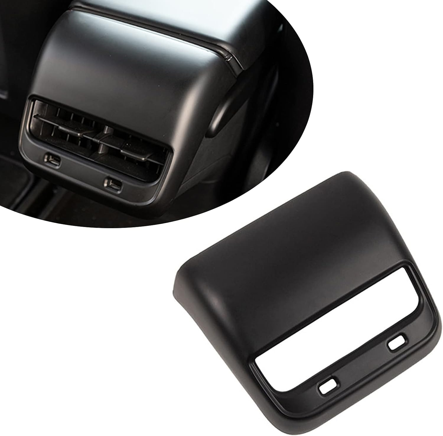 Wocch Black AC Vent Cover Rear Center Console Air Vent Covers Car Rear Armrest Box Air Conditioning Vent Outlet Trim Frame for Tesla Model 3 & Model Y, Interior Accessories