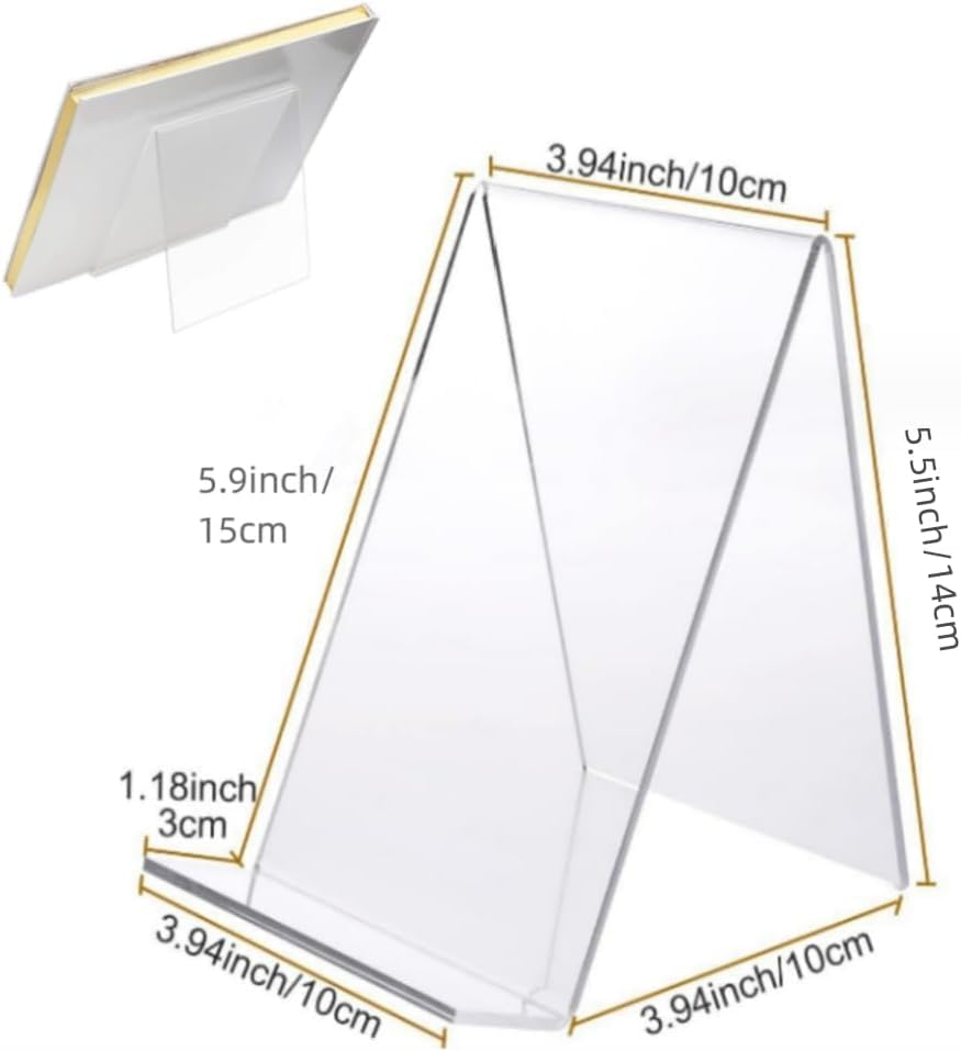 5Pcs Clear Acrylic Display Stand,Acrylic Book Stand,Multi-Functional Display Easel,For Displaying Artworks,Pictures,Books,Music Sheets, Notebooks, Artworks, Cds,Jewelry,Watch Display Stand,Etc. image number 5