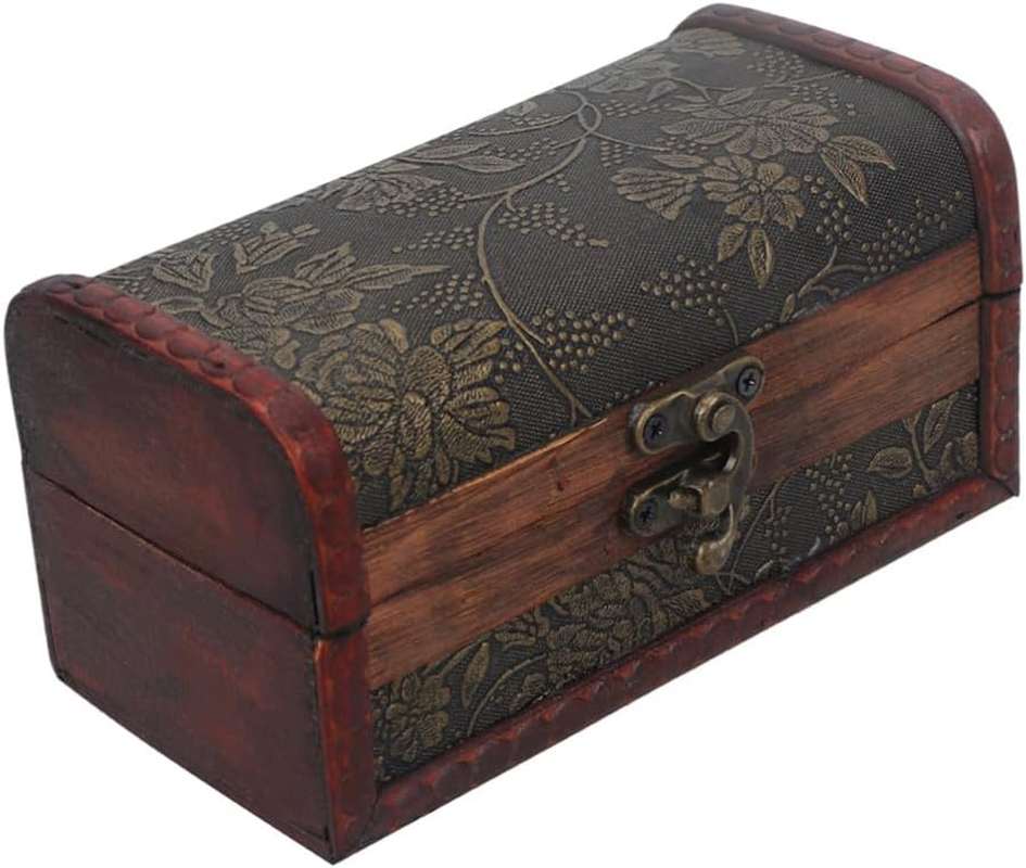 MAGICLULU Vintage Chinese Style Wooden Decorative Storage Box Lock, Small Orange Retro Jewelry and File Organizer for Home and Wedding Use image number 1