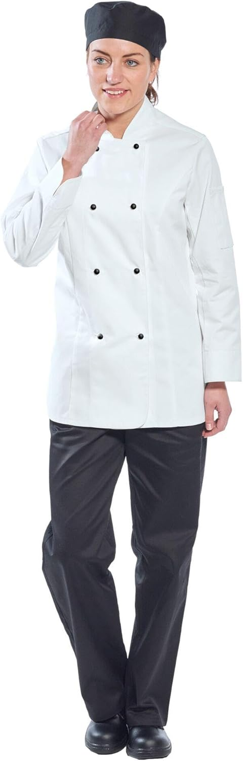 Portwest Womens Rachel Ladies Long Sleeve Chefs Jacket, White, X-Small image number 4
