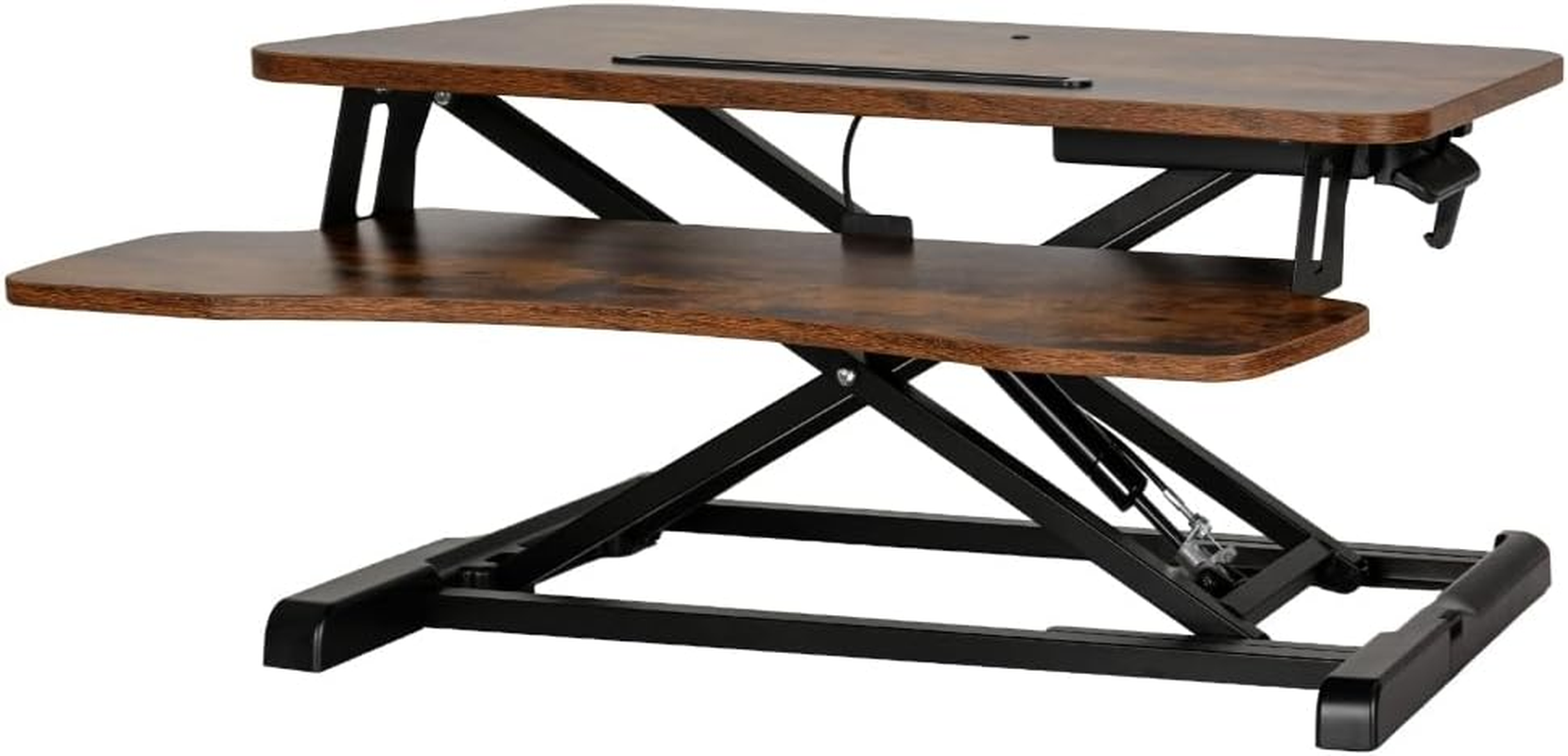 Artiss Desk Riser Laptop Standing Desk Height Adjustable Sit Stand Desks 80Cm Length Table for Office Study Computer Workstation Home Use Portable Monitor 2-Tier Design Brown