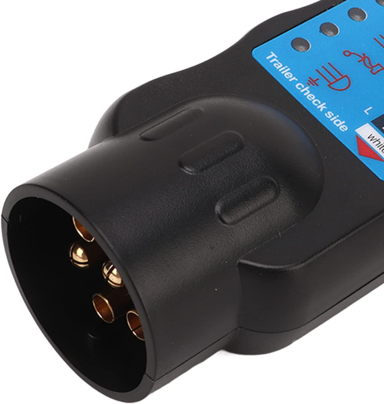 12V 7Pin Trailer Wiring Circuit Tester, ABS and Copper Trailer Wiring Tester, Black Plug Socket Diagnostic Tool for Trailers Horseboxes Carriers image number 1