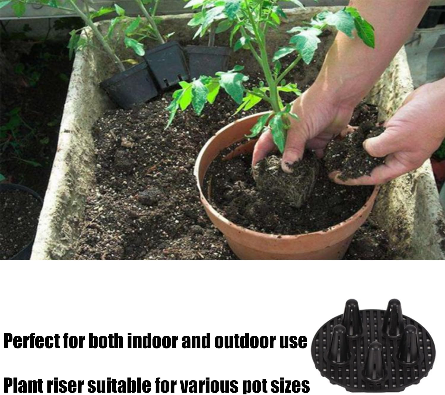 EOMECUIGAO Heavy Duty Plant Riser 10PCS for Pots Durable Plastic Stand for Flower Pot Elevation Enhanced Drainage and Airflow Root Prevention image number 1