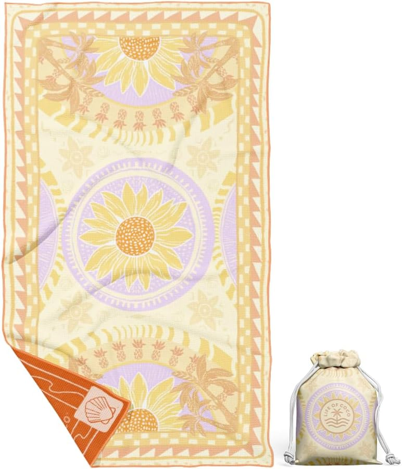 Sand Free Beach Towel | Balabac Sunflower | Quick Drying Reversible Design (Single) image number 2