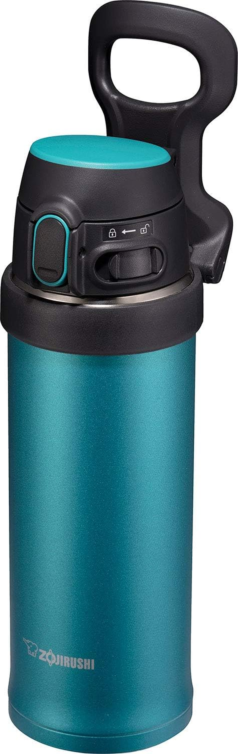 Zojirushi SM-QHE48GK, Flip-And-Go Stainless Mug, 16-Ounce, Teal