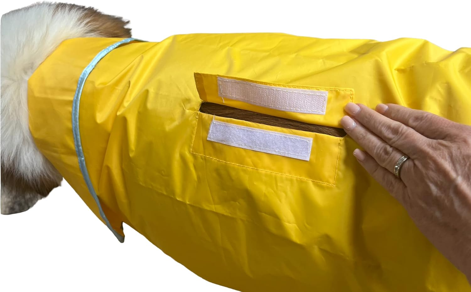 Hugehounds Extra Large Dog Yellow Rain Rover Raincoat with Half Hood XL- Waterproof-Includes a Travel Carry Bag image number 1