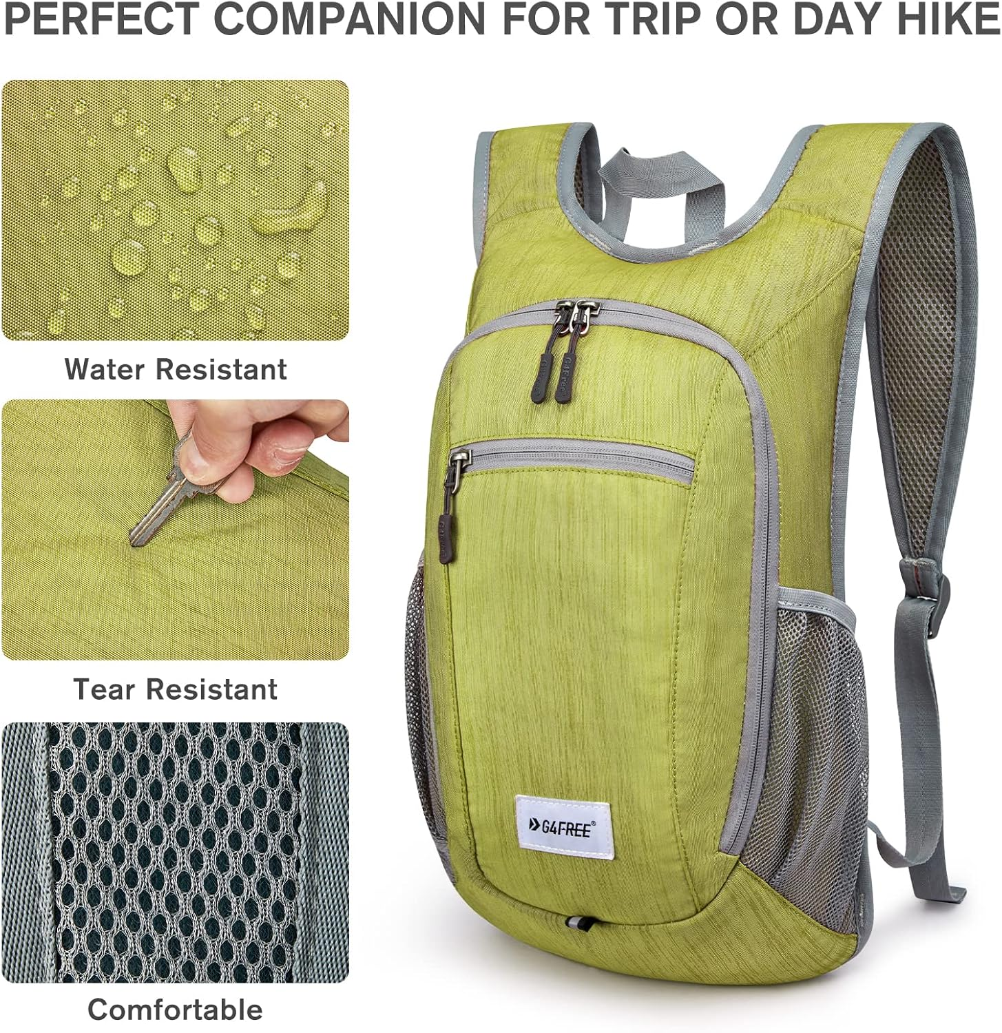 G4Free 10L/15L/20L Hiking Backpack Lightweight Packable Hiking Daypack Small Travel Outdoor Foldable Shoulder Bag image number 6