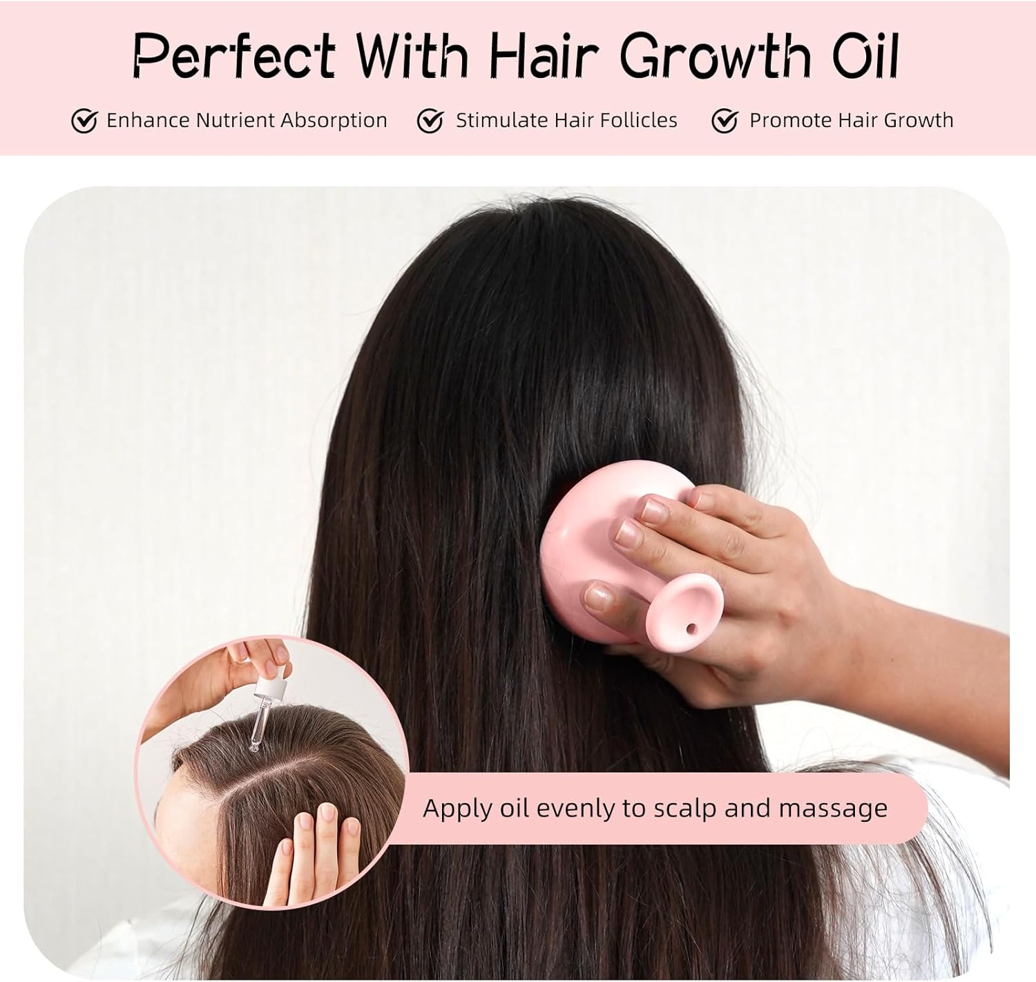 SHINLEA Silicone Scalp Massager Shampoo Brush, a Scalp Brush That Promotes Hair Growth and Removes Dandruff, Double Use of Dry and Wet image number 1