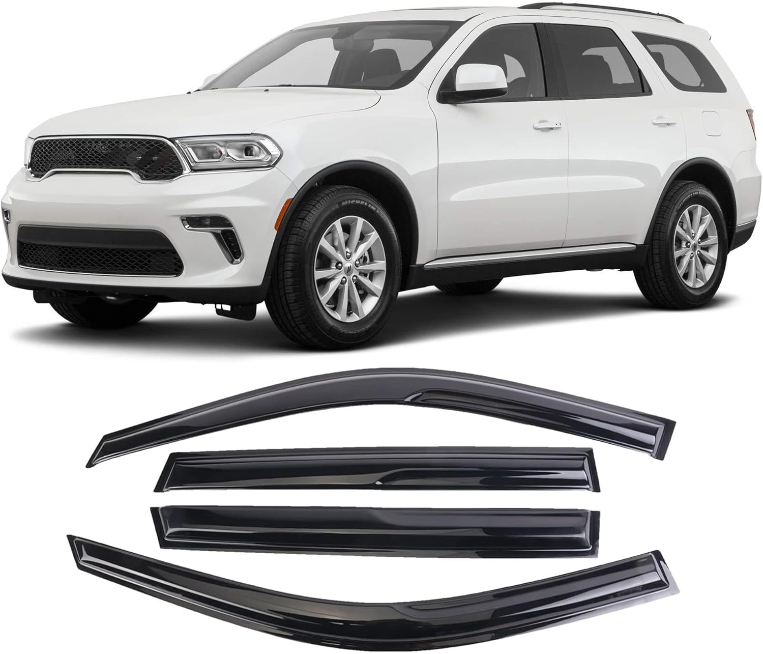 WONSABON Tape-On Window Visors Deflectors Rain Guards 4 Piece Set &lrm;Compatible with 2006-2012 Toyota Rav4 image number 2