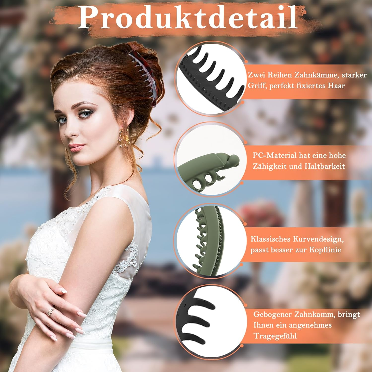 QESSUVNC Pack of 6 Large Banana Clips, Vintage Banana Clip Hair for Women and Girls, Suitable for Daily Life and Styling (6 Colours) image number 6