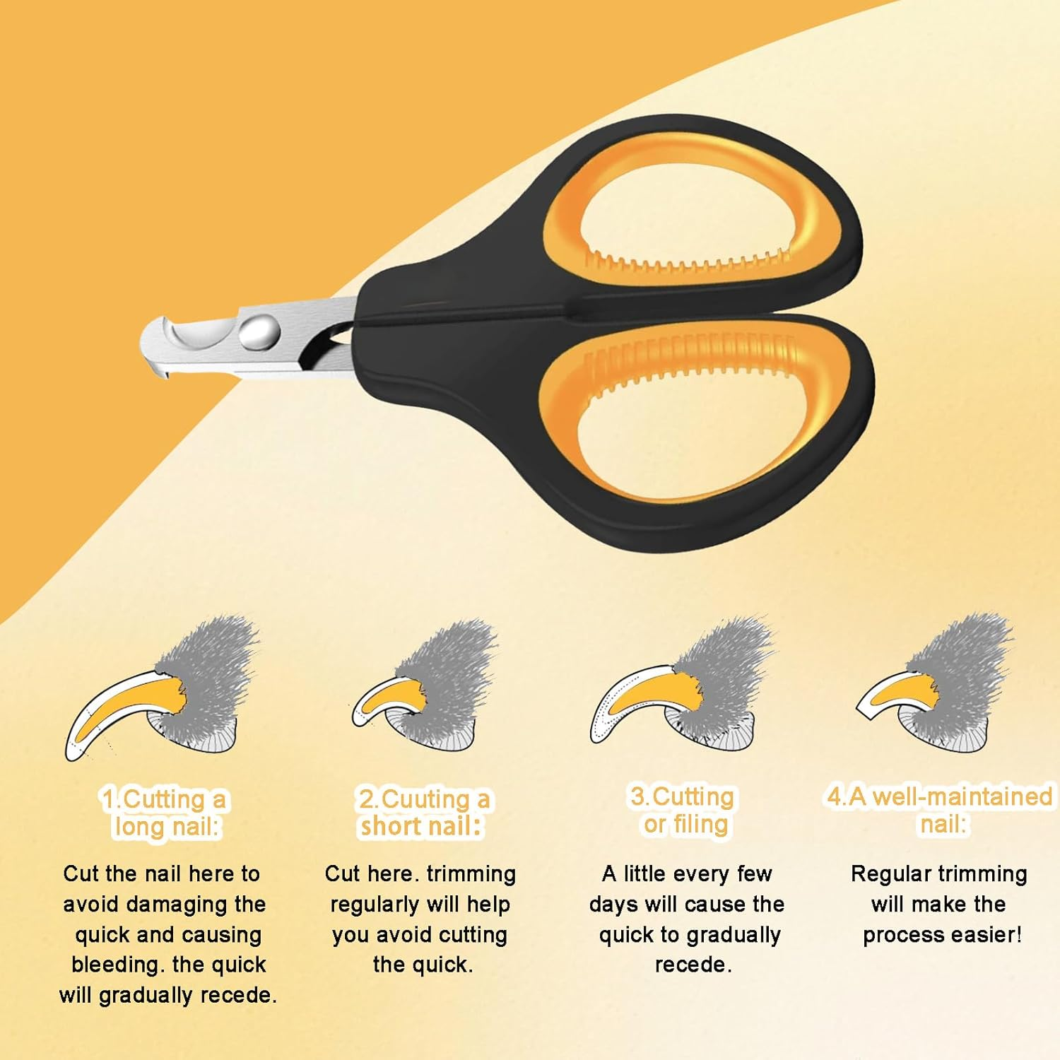 Hrenvaxil Cat & Dog Nail Clippers - Professional Cat Claw Trimmers for Grooming, Suitable for Small Animals like Puppies, Kittens, Birds, Hedgehogs, Ferrets, Rabbits, Hamsters image number 5