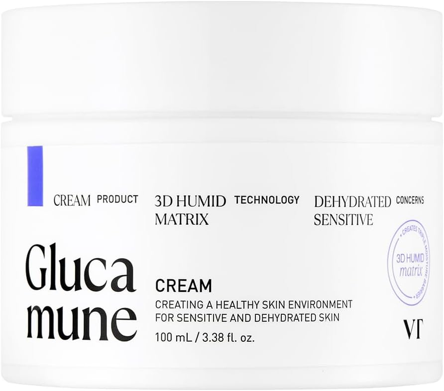 VT COSMETICS Glucamune Cream, Intensive Hydration, Soothing & Moisturizing Care for Sensitive Skin, Glow Finish (100Ml)