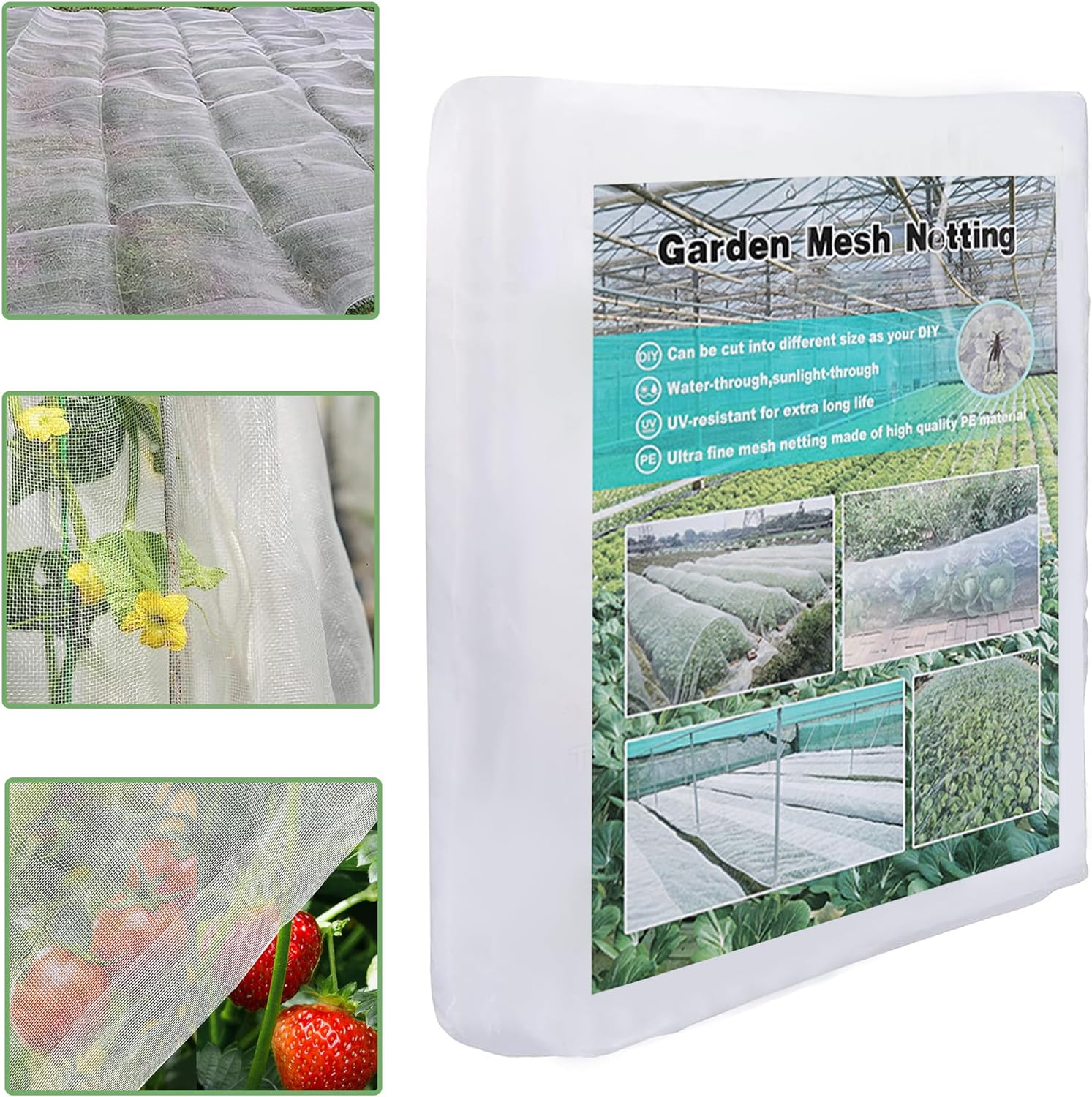 Garden Mesh Barrier, 3MX15M Fine Netting Pest Barrier Bird Net Yard Protection, Nylon Mosquito Plant Covers, Garden Net for Vegetables Flowers and Fruit Trees image number 6