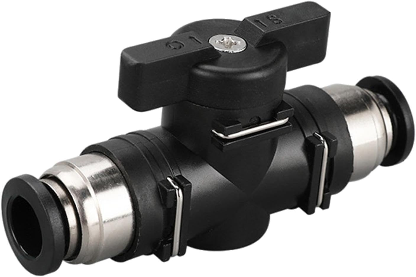 Weilaikeqi Air Fittings Straight Quick Connect Union Push to Connect Fittings Ball Valve Hose Fittings Air Flow Control Valve for Water Air Duct, BUC 8Mm image number 2