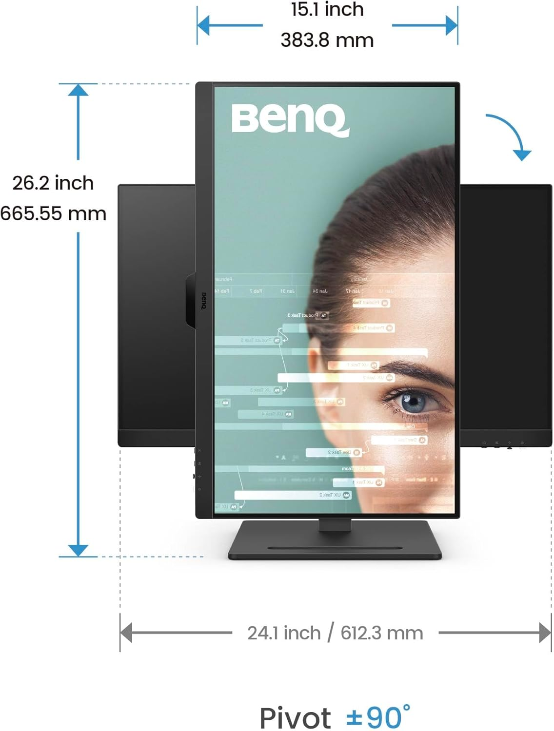 Benq GW2790T 27&rdquo; IPS 1080P Home Office Monitor, FHD, 100Hz, Ergo Design, High Refresh Rate, 99% Srgb, VESA Mediasync, B.I, Flicker Free, Low Blue Light, Epaper, Coding Mode, T&Uuml;V Rheinland Certified image number 2