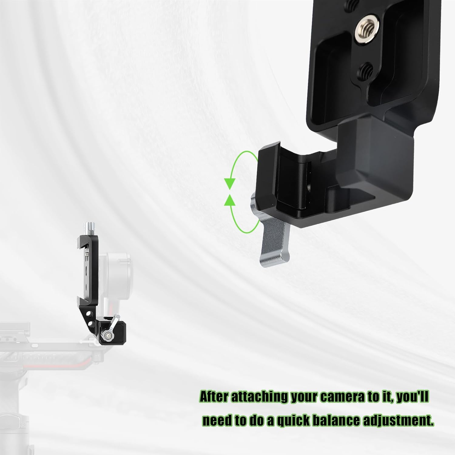 Vertical Camera Mount for DJI RS 2/RS 3/Rs 3 Pro, Professional Gimbal Vertical Camera Adapter Stabilizer Accessory for Shorts Portrait Video Shooting image number 3