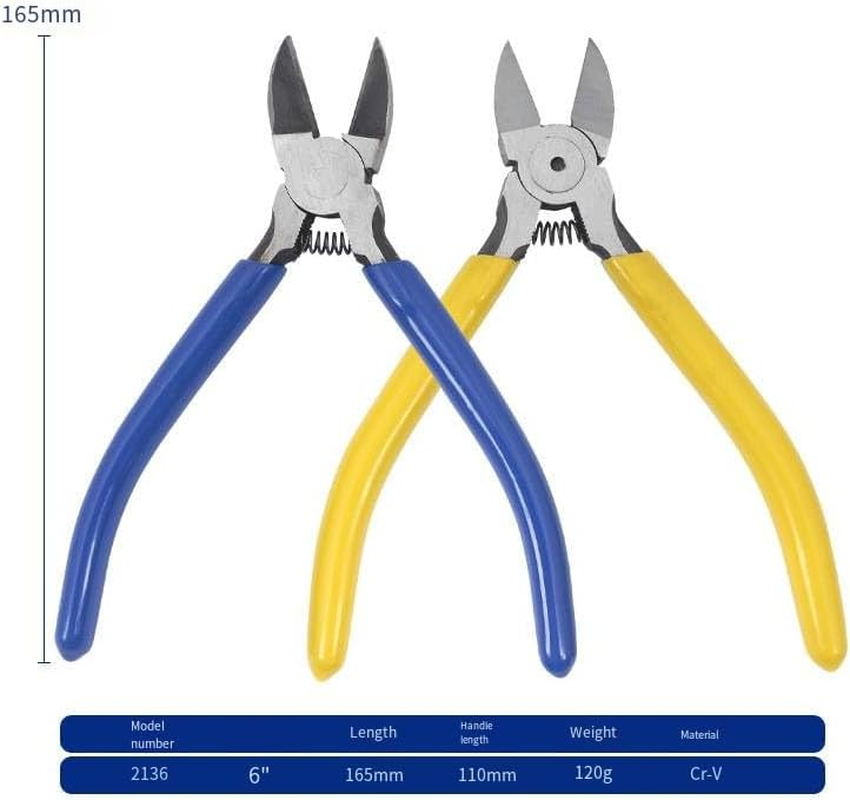 Wire Cutter,Side Cutters,Cutting Pliers,6 Inch Flush Cutters for Crafting Wire Snips Spring Loaded Dikes Wire Cutter for Jewelry Making,Crafts image number 3