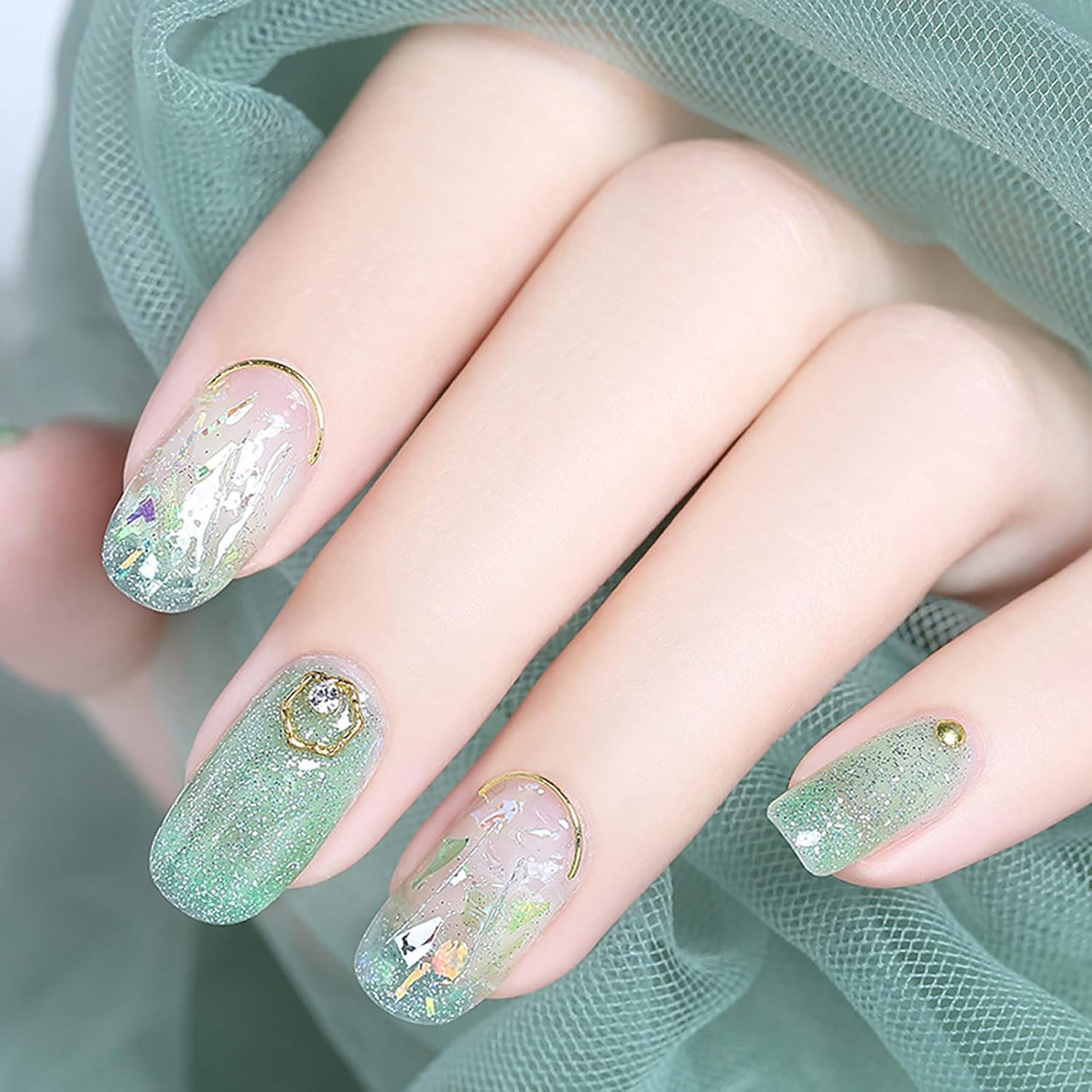 10 Boxes Irregular Candy Paper Iridescent Sequins Nail Decoration image number 2