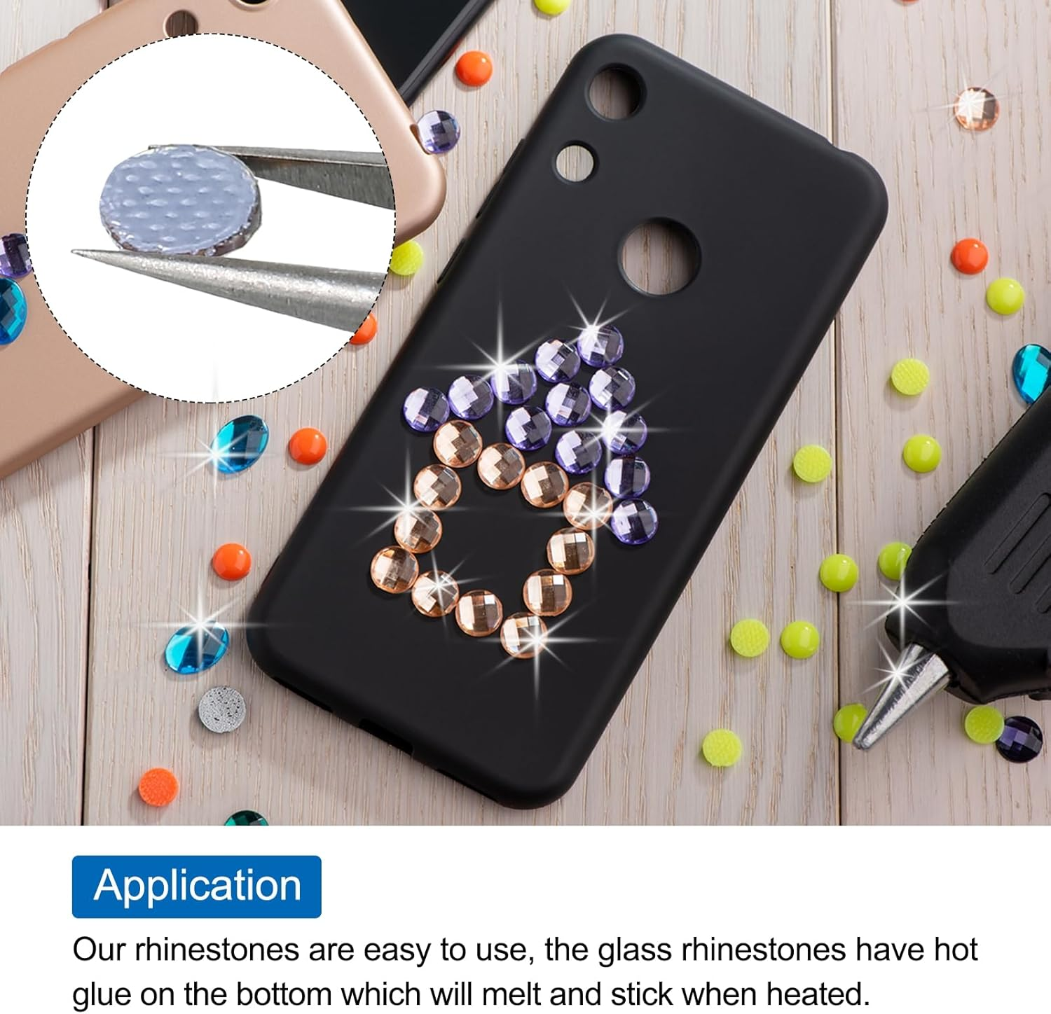 Sourcing Map 1440 Pcs Rhinestones Flatback Crystal Glass Gems for Crafts Clothes DIY Decoration(Ss20 4.8Mm,Olive Green) image number 5