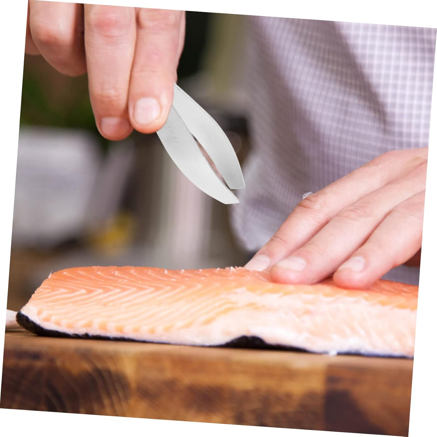 Stainless Steel Flat Tweezers for Chicken Hair Remover Fish Bone Clip Thread Hair Removal for Face image number 5