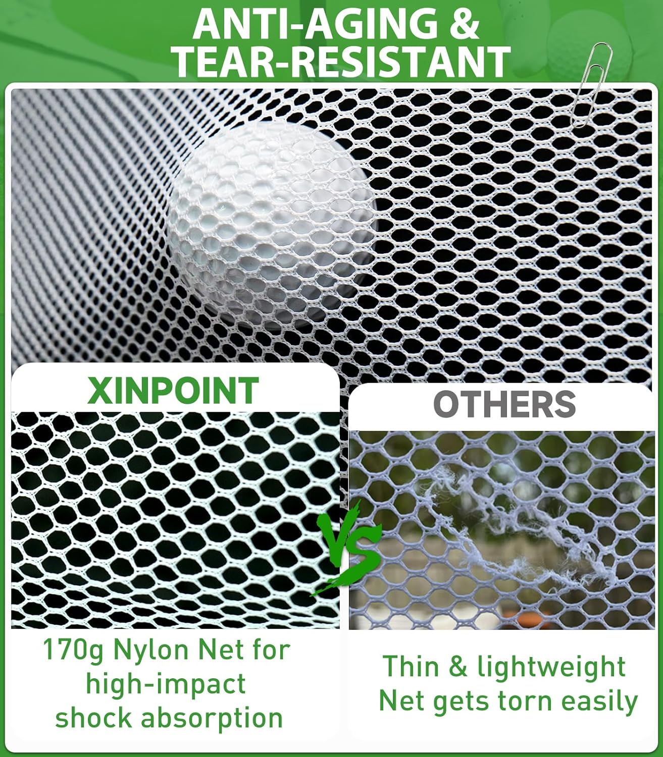 Golf Net, 10 X 7Ft Golf Hitting Nets for Backyard Driving, Indoor/Outdoor Golf Chipping/Swing Practice Nets with Targets and Mats, Gifts for Men/Boys image number 5